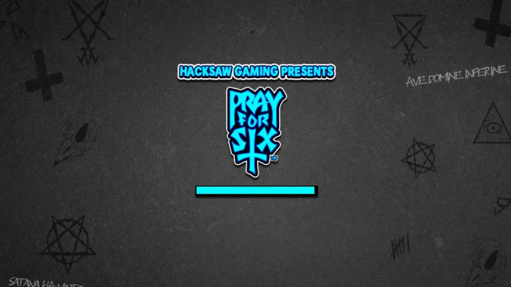 Pray for Six slot game interface featuring dark monochrome cartoon art and the Wailing Wheel feature.