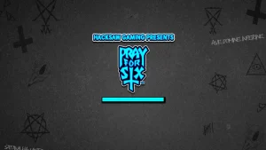 Pray for Six slot game interface featuring dark monochrome cartoon art and the Wailing Wheel feature.
