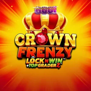 Tampilan antarmuka permainan slot Crown Frenzy LockNWin dengan grid yang penuh simbol.