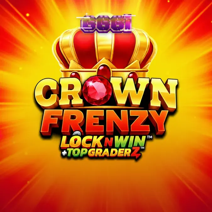 Tampilan antarmuka permainan slot Crown Frenzy LockNWin dengan grid yang penuh simbol.